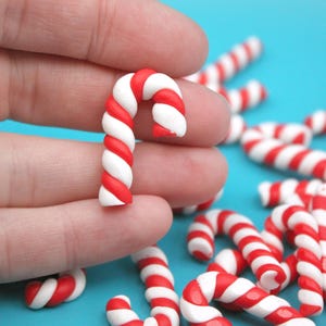 Candy Canes 1:6 Scale Miniature Embellishments for Hair Crafts, Jewelry Making (8 Pk)