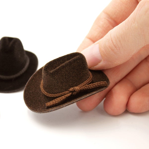 Cowboy Hat 1:12 Scale Miniature Brown Soft Cowboy or Cowgirl Hat - Western, American Old West Hat for Doll - Dollhouse Craft Supplies