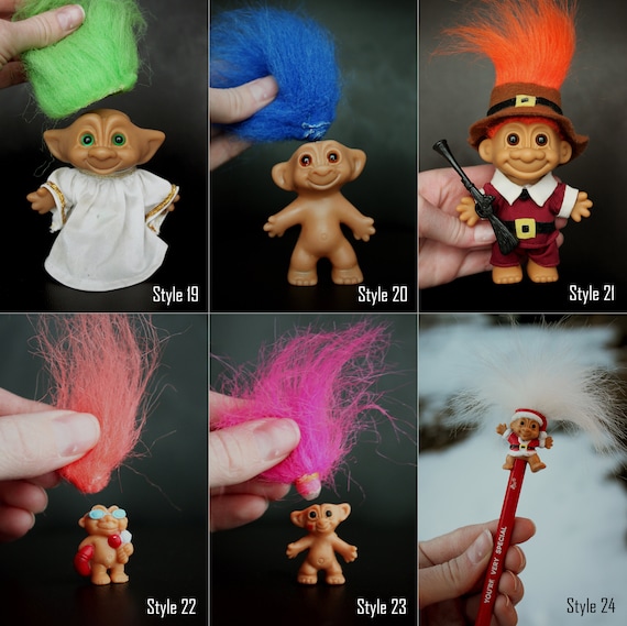 Vintage Trolls Toy Lot w/ Action Troll Case Lot Of 9 Figures DAM