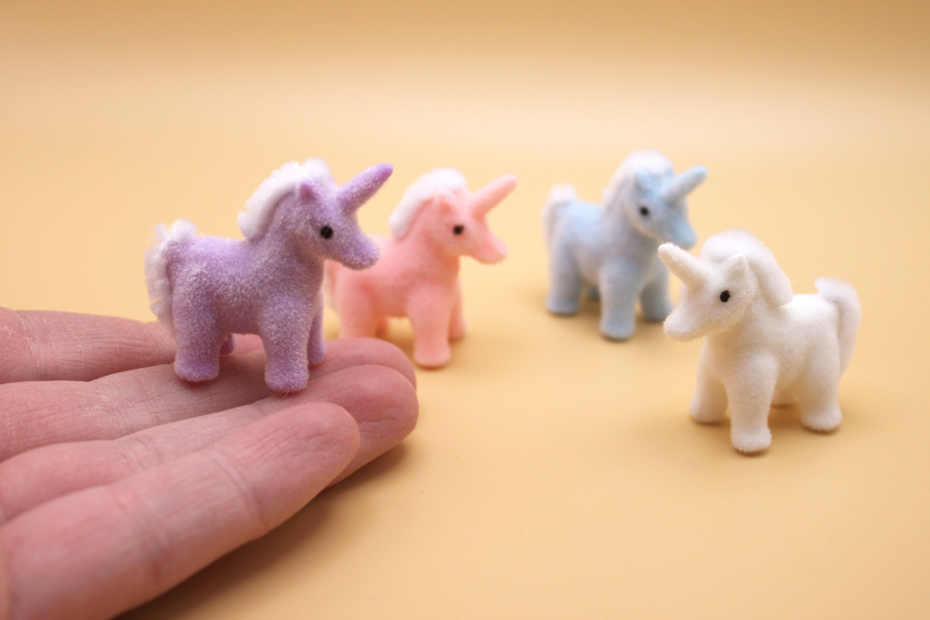 Flocked Unicorn Figurine