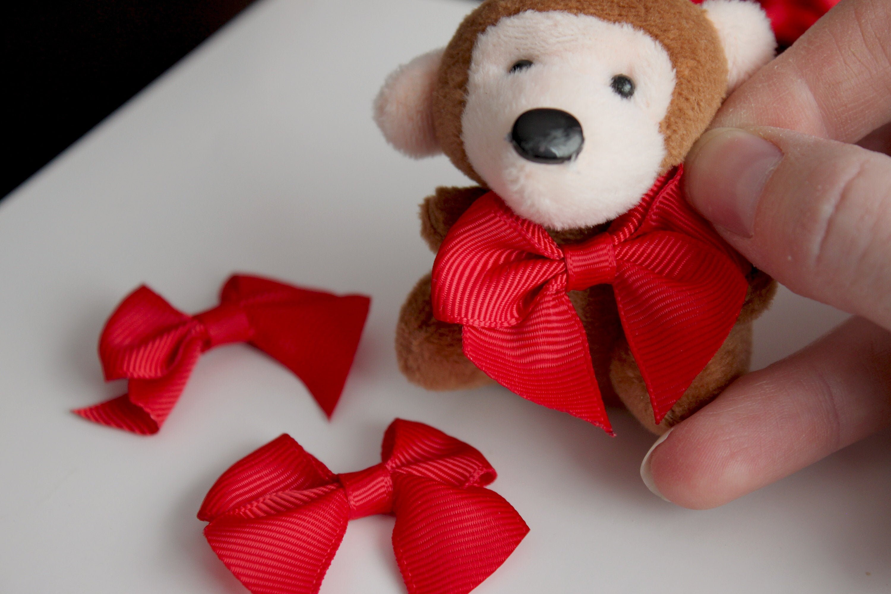 Red Bow for Teddy Bear Bow Tie 16 Scale Dollhouse Wreath Etsy