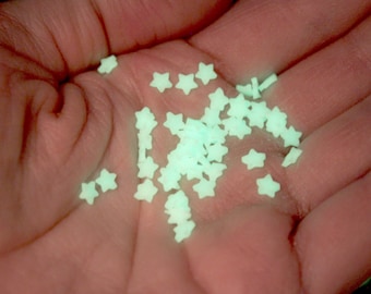 Stars 300 or 500 Pk Micro Glow in the Dark Polymer Clay Stars - Mini Semi-Flexible Star for Miniature Craft, Memorial, Labor Day, July 4th
