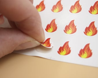Mini Flame Stickers: 300+ Pack, Fire Safety, Scrapbook Planner