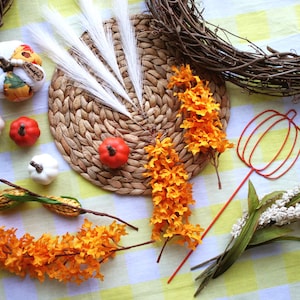 Wreath Kit - Build Your Own Decor, Choose Seasonal High Quality Faux Silk Branches, Flowers, Artisan Accents for DIY Wreath or Floral Craft