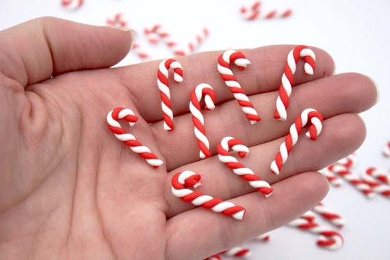 12 Christmas Glitter Peppermint Candy Pick by Bloom Room