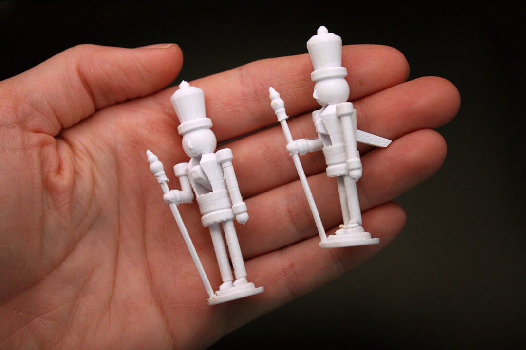 Nutcracker Miniature for Dollhouse Christmas Decor Unpainted 2 1/2 X 3/4 Inch 3D Printed 16
