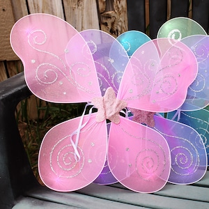 Fairy Wings in Pink Blue Purple or Mixed Pack for Fairy Party Favor, Butterfly, Pixie Halloween Costume - Birthday Party Favor, Flower Girl