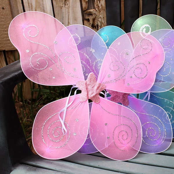 Fairy Wings in Pink Blue Purple or Mixed Pack for Fairy Party Favor, Butterfly, Pixie Halloween Costume - Birthday Party Favor, Flower Girl