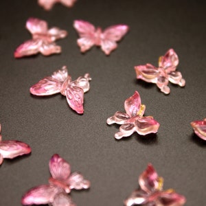 Pink Glow in the Dark Butterflies 20 Pk Flatback Polyresin Butterfly Decor for Fairy Garden, Nail Art, Resin Filler, Terrarium, Craft Bild 9