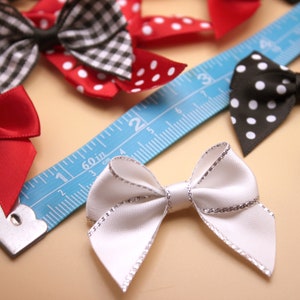Miniature Bows 100 Pk: Polka Dot, Buffalo Check, Doll, Plushie Bow Tie