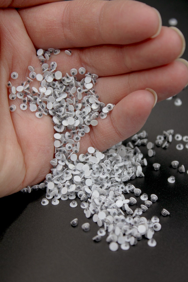 Googly Eyes: 100Pk 3mm Extra Tiny Craft Wiggle Eyes image 6