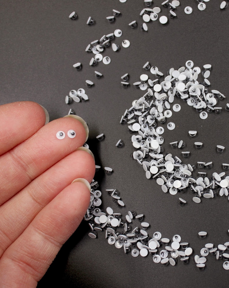 Googly Eyes: 100Pk 3mm Extra Tiny Craft Wiggle Eyes image 1