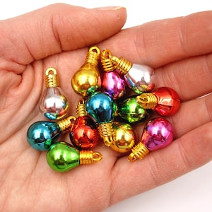 Ornaments  12 or 24 Pk Miniature 7/8" Bulb Shaped Mix Color Pack for Tiny Tree, 1:6 Scale Dollhouse, Mini Wreath, Craft - Shatter Proof