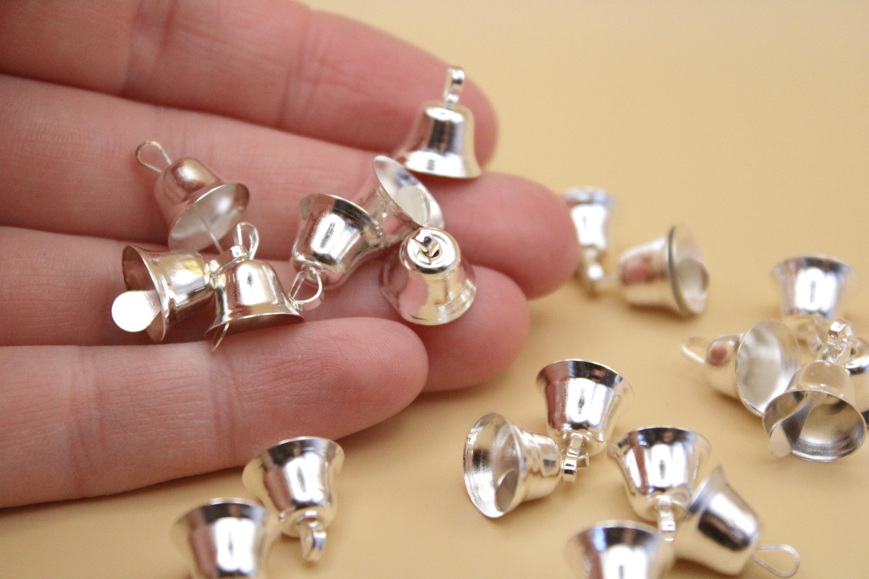 Jingle Bells 25, 50pk Miniature Gold 1.5cm Tiny Liberty Bells for