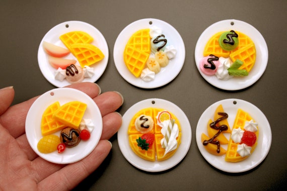 Waffle Breakfast 2 Pk Surprise Set of Miniature 1:6 Scale Plates