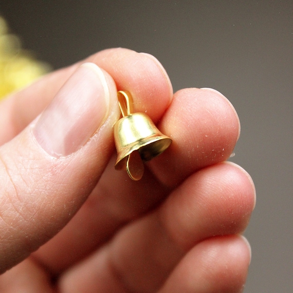 Jingle Bells 25, 50pk Miniature Gold 1.5cm Tiny Liberty Bells for