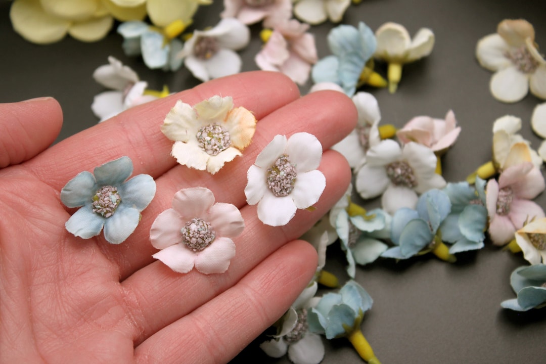 Mini Silk Flowers 50 Pack Small Blooms for Fairy Crowns Etsy