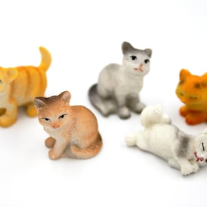 Cat 1:24 Scale Miniature Choose from 5 Styles - Polyresin Domestic Pet Kitten Sitting, Standing, Laying - Dollhouse, Model, Fairy Garden