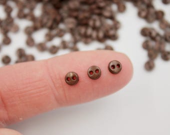 Mini Buttons 50Pk 4mm Micro Size for Doll Clothes, Sewing Craft Supply
