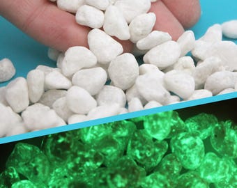 Glowing 125Pk Mini Stones: Glow in the Dark Miniature Fairy Garden Rocks, 4oz