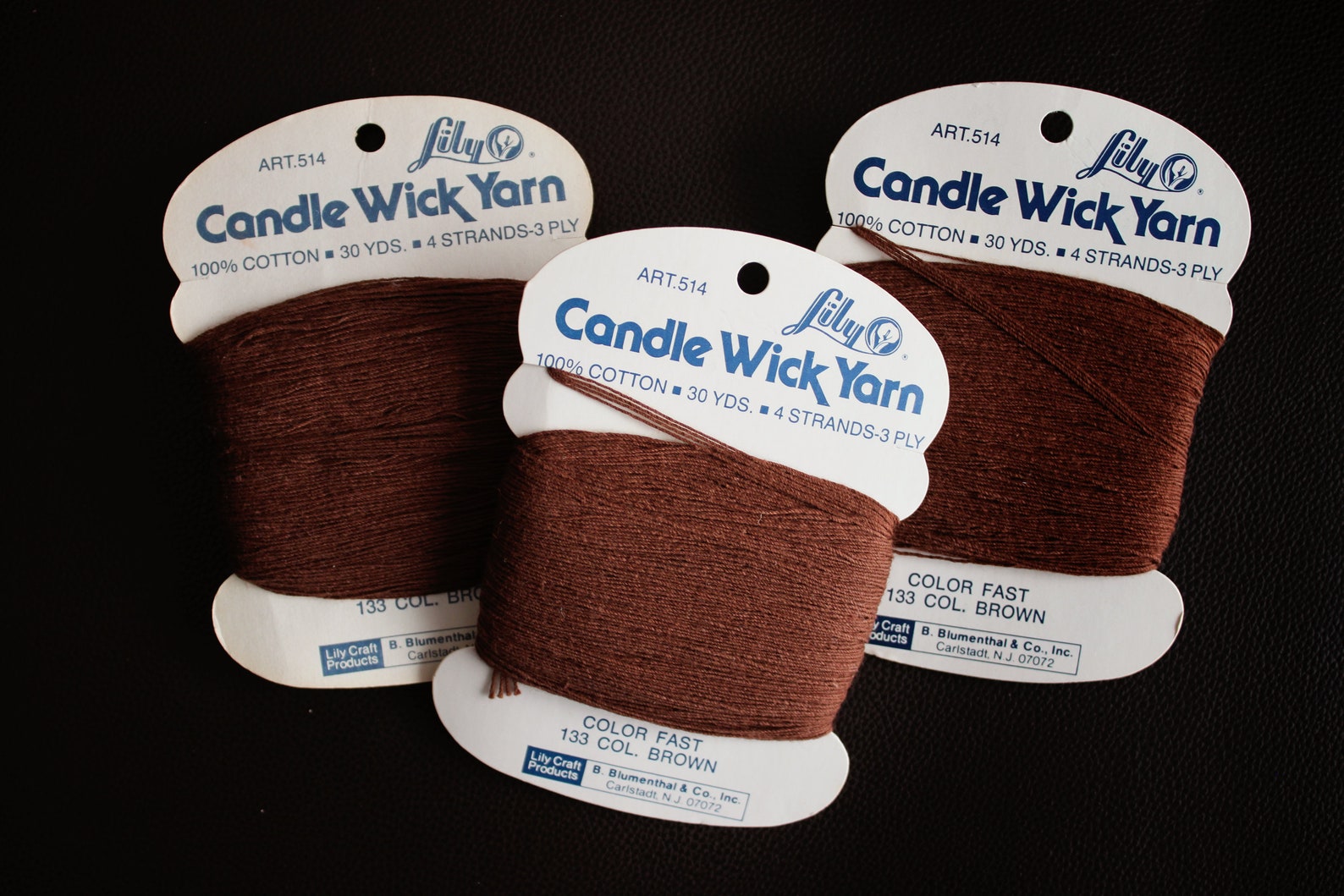 Vintage Lily Brown Candle Wick Yarn 30 Yards 100 Cotton 4 Etsy