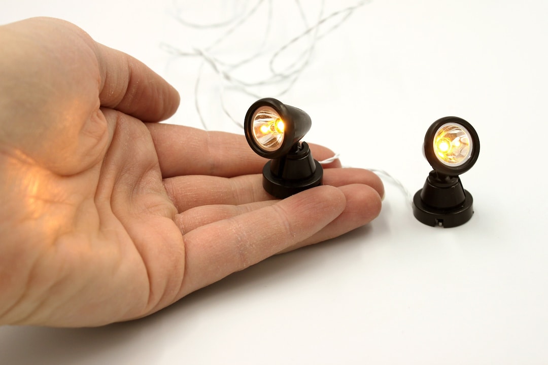 Spotlights Set of 2 Micro Miniature Battery Powered Indoor Etsy
