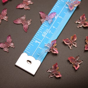 Pink Glow in the Dark Butterflies 20 Pk Flatback Polyresin Butterfly Decor for Fairy Garden, Nail Art, Resin Filler, Terrarium, Craft Bild 8