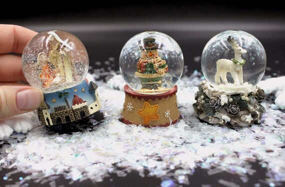 Snow Globe Miniature 2 1 2 X 2 Inch for Dollhouse Christmas Decor