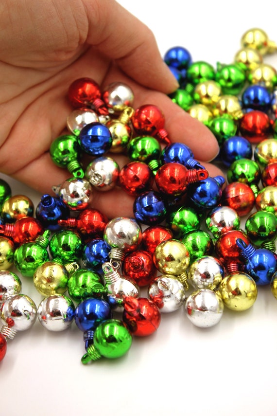 Christmas Ornaments 10 or 20 Pk Miniature 3/4 Mixed Color for Tiny