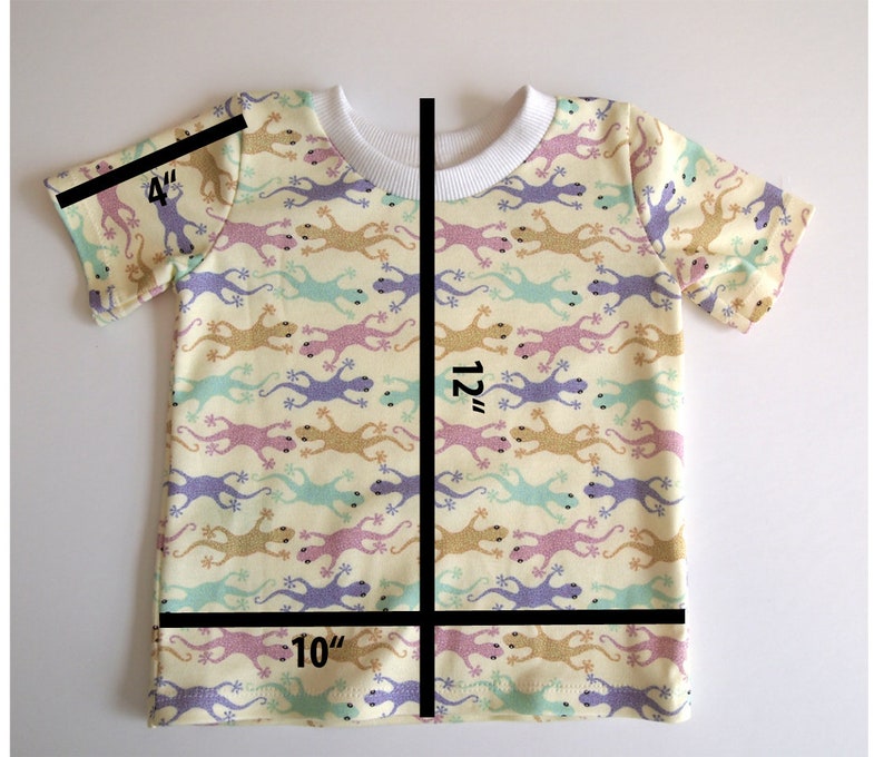 Colorful lizards Organic cotton knit top with short sleeves tops Baby/'s 6 months Tee T-Shirt original fabric design Geckos baby clothes