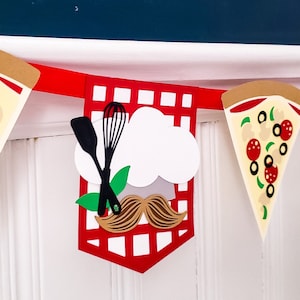Pizza Party Banner - Pizza Birthday Party - Pizza Banner - Pizza Garland - Pizza Party Birthday Banner - Chef Party - Chef Banner