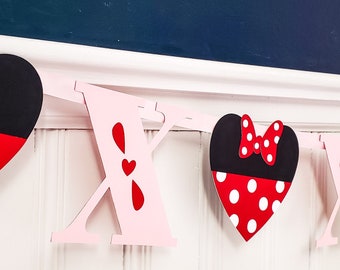 Disney Valentine Banner - Mickey Valentine Banner - Mickey Banner - Disney Banner - Valentine Banner - Valentine Garland