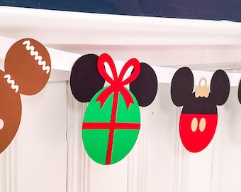 Disney Christmas - Disney Christmas Banner - Disney Banner - Mickey Banner - Christmas Banner - Mickey Santa - Disney Garland