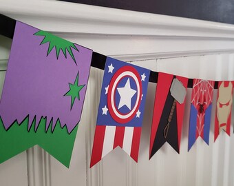 Superhero Banner Marvel Party Superhero Party Superheroes Etsy
