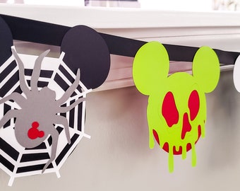 Handmade Disney Halloween Garland – Mickey Mouse, Spider, Ghost Banner