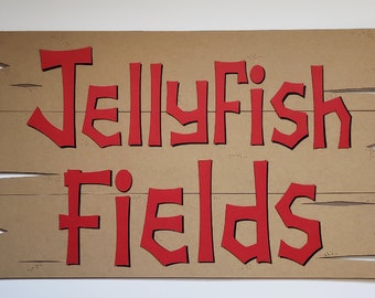 Spongebob Birthday Sign: Jellyfish Fields Handmade Decoration