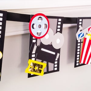 Movie Banner - Movie Night Banner - Movie Garland - Movie Night Birthday - Film Banner - Night at the Movies - Movie Birthday - Movie Party