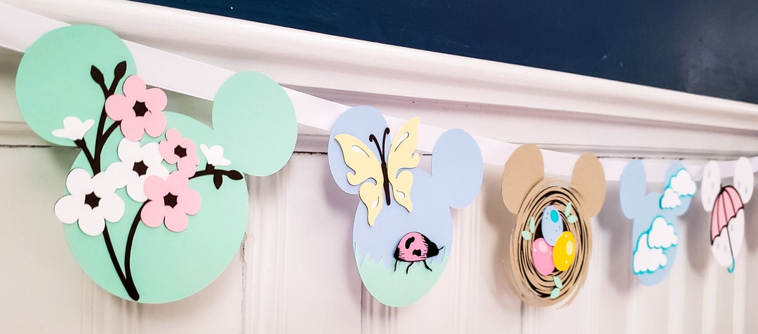 Mickey Spring Banner - Mickey Spring Garland - Spring Banner - Spring ...