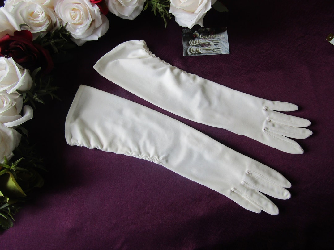Vintage Cream Double Woven Nylon Mid-length Gloves Size 7 - Etsy