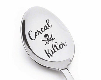 Cereal Killer Spoon Unique Birthday Gift Boyfriend Teenager Husband Cereal Lover Gift Personalized Cereal Killer Spoon with Name Cereal gift