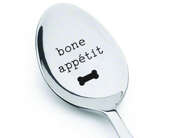 Bon Appetit Spoon Food lovers Spoon Gift Cafe Spoon Coffee Spoon Tea spoon Ice cream Spoon Custom Spoon Christmas Fillers Christmas gift