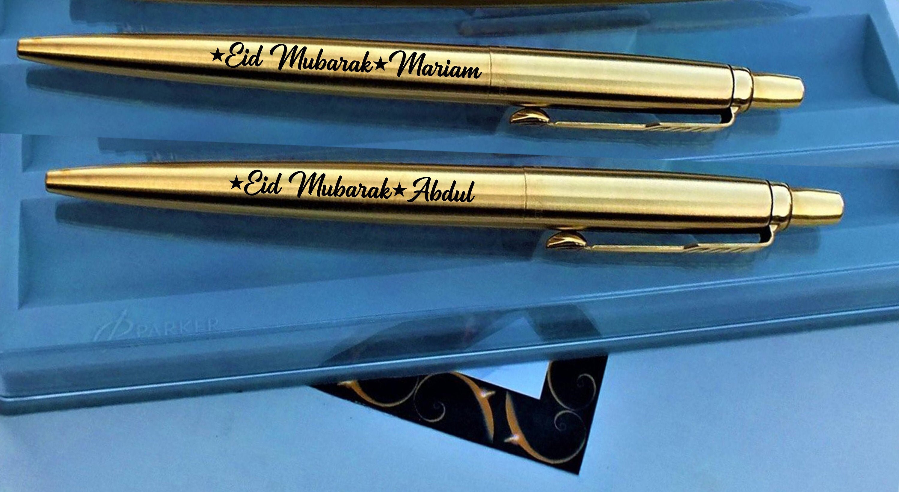 Eid Gifts SET of 2 Eid Mubarak Parker Pen Gift Personalised - Etsy