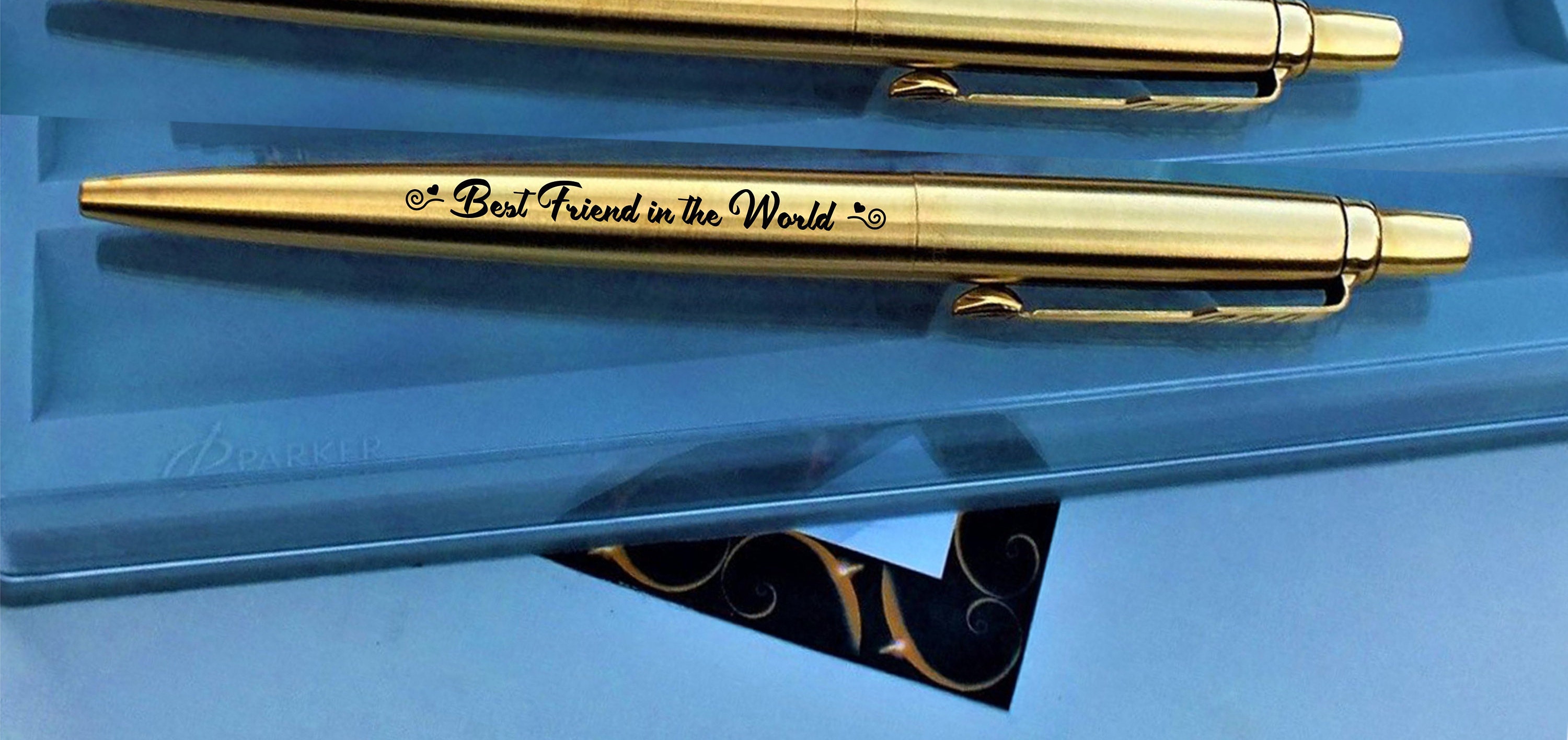 Best Friend in the World Pen Gift SET of 2 Custom Parker Pen Etsy