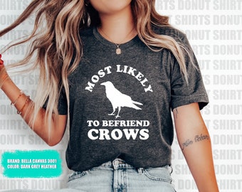 Funny Crow Shirt for Her True Crime Fan Cottagecore Spooky Gifts Black Crow Bird Keeper Witchy clothes witches top tarrot t shirt