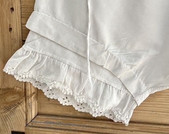 Antique French linen cotton PANTALONNETTE c1900 / LACE trim panties