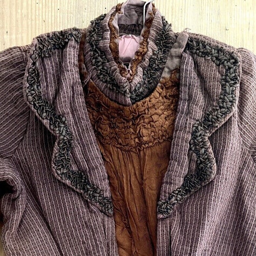 Français veste VICTORIENNE enfant COTON ANTIQUE shops c1870