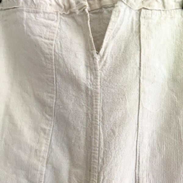 Vintage French WORK WEAR PANTS c1930 / natural moleskine cotton trouser