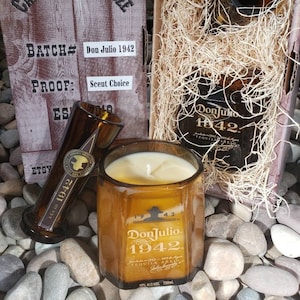 Don Julio Tequila 1942 Candle w/ Shot Glass.  BONUS! ( Made from Top of the Bottle)