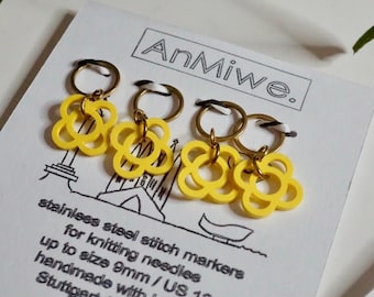 stainless steel panot stitch-markers in gold/ stitch marker  / progress keeper / charms / pendants / stitch marker / BCN Knits edition