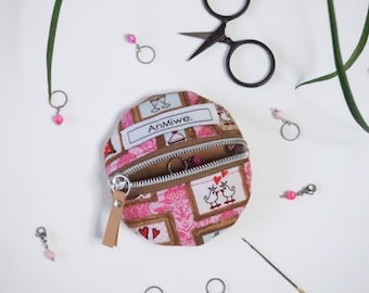 cutie-notion-pouch/kleines Täschchen/Portemonnaie/Kopfhörer Tasche/Geschenk/Geldbeutel/Geldbörse/Täschchen für Maschenmarkierer/ Börse